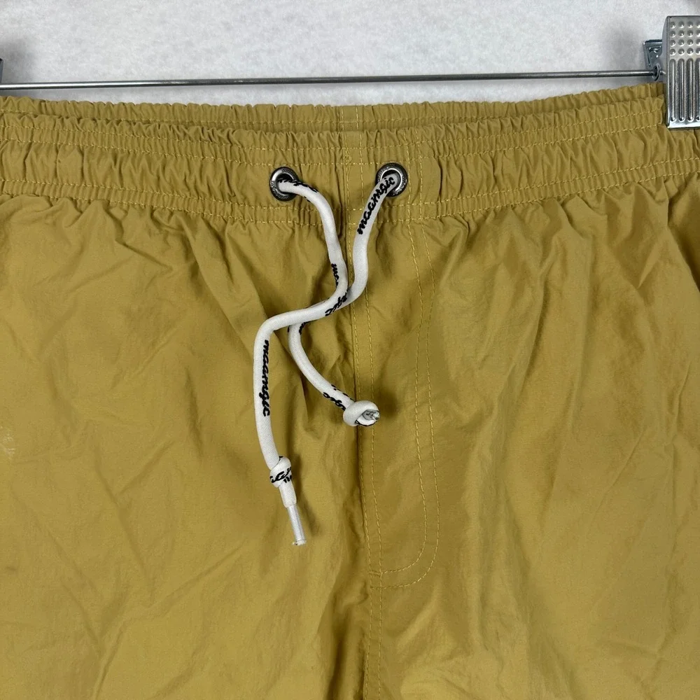 Maamgic Mens XXL Swim Trunks Drawstring Waist Shorts‎ Mustard Beach Summer